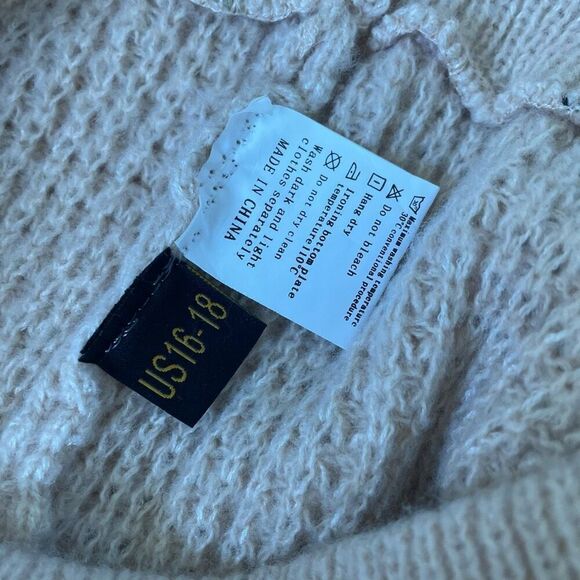 Annah Hariri Pollina Knit Pull On Flare Pants Beige XL 16 18 - Picture 5 of 7